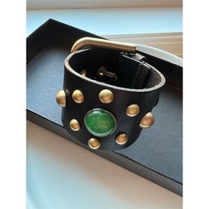 Dolce & Gabanna Brass & Leather Buckle Bracelet